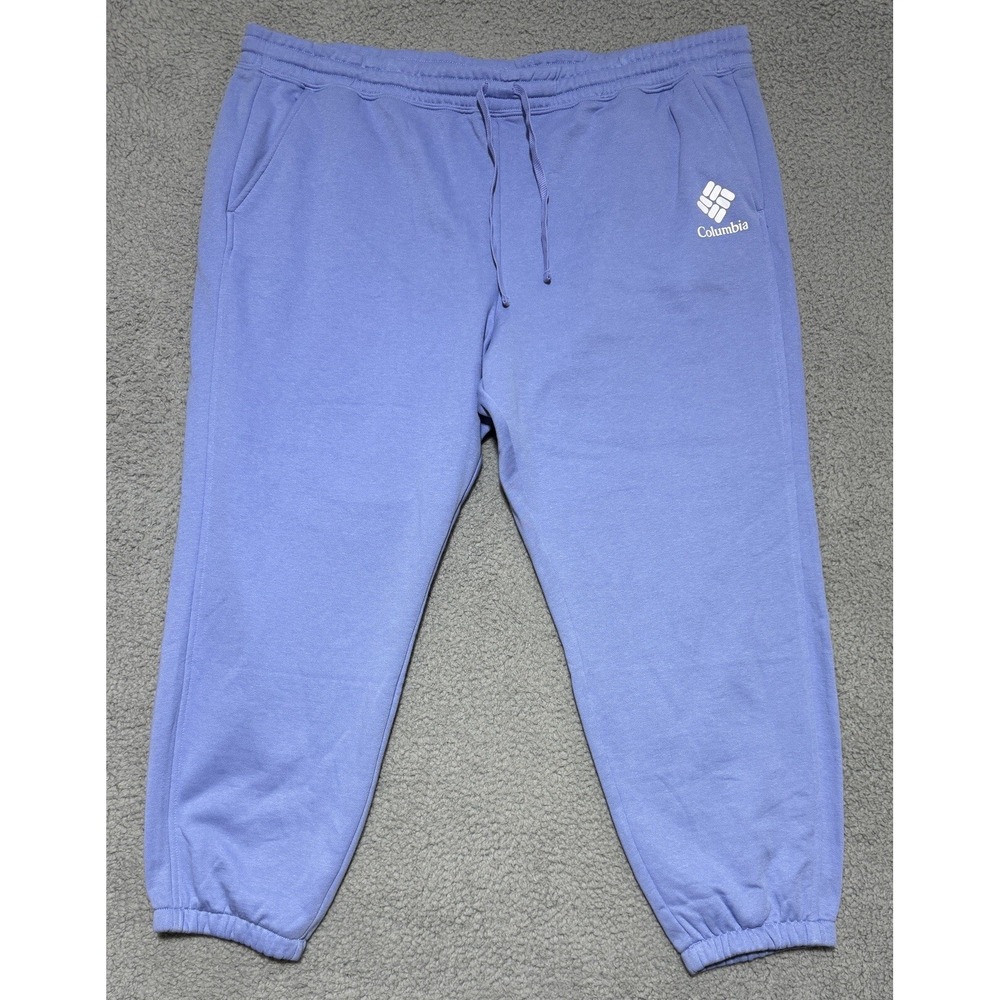 COLUMBIA Plus Size Trek Fleece Jogger Pants Womens Size 3XL Blue Drawstring